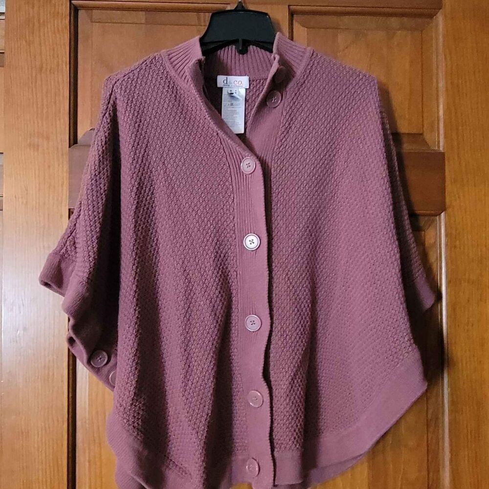 Women's Size Small Denim and Company Mauve Shell Batwing Sweater